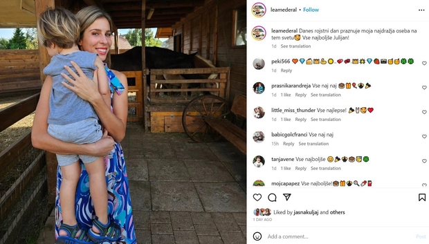 Lea je svojega sina Julijana pokazala na Instagramu in ob tem zapisala. "Danes rojstni dan praznuje moja najdražja oseba na …