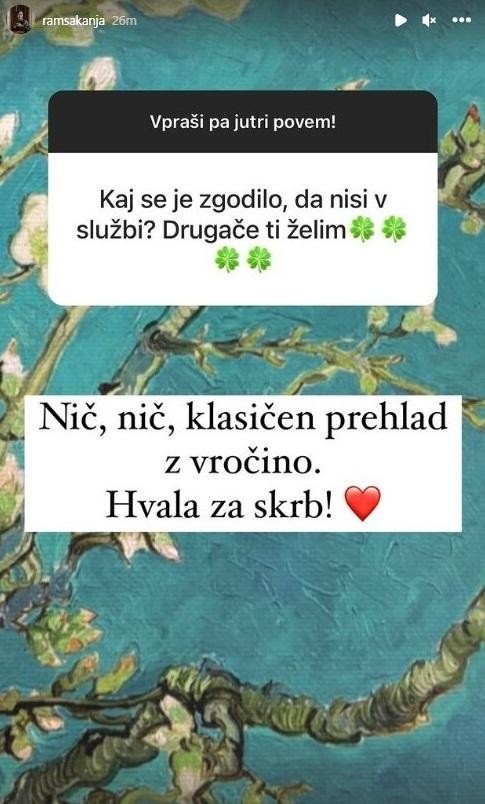 "Kaj se je zgodilo, da nisi v službi?" so jo na Instagramu spraševali njeni sledilci in Anja jim je hitro …