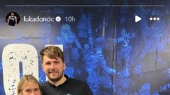 Luka Dončić in Anamaria Goltes na tekmi lige NBA