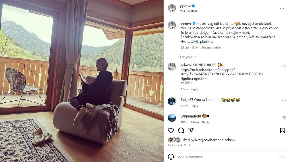 Že pred časom je Peter na svojem Instagram profilu delil, kako sta z ženo uživala v Vili Planinki in se …