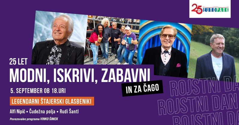 Europark praznuje 25 let – štiridnevna rojstnodnevna zabava za vse generacije