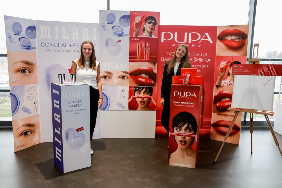 Obiskovalke je presenetilo tudi podjetje Orbico, ki nam je predstavilo znamki PUPA in MILANI.
