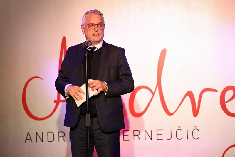 Denis Avdić, Helena Blagne, Davor Radolfi, Matej Zemljič, Robert Petan, Janez Škrabec in minister Matjaž Han počastili izid dveh novih knjig Andreje Jernejčič