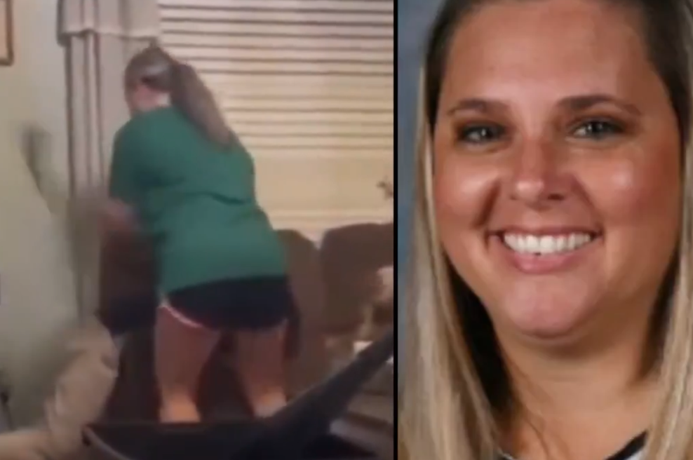 Še lani je bila razglašena za učiteljico leta, potem je v javnost prišel grozljiv posnetek (foto: Posnetek zaslona/X/CollinRugg)