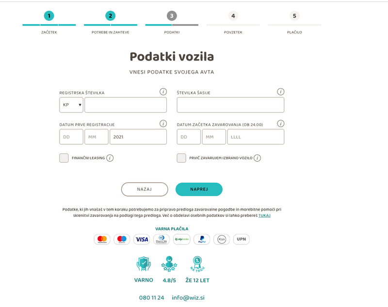 Informativni izračun zavarovanja za avto: kako do najhitrejše ponudbe pri WIZ Avto