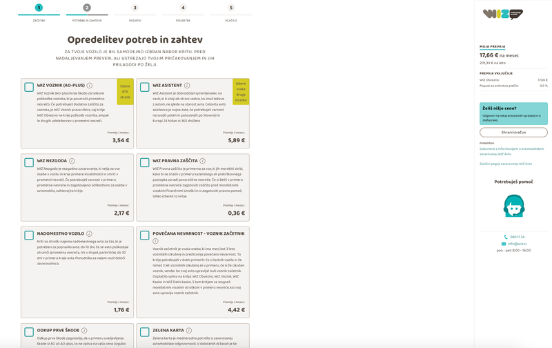 Informativni izračun zavarovanja za avto: kako do najhitrejše ponudbe pri WIZ Avto