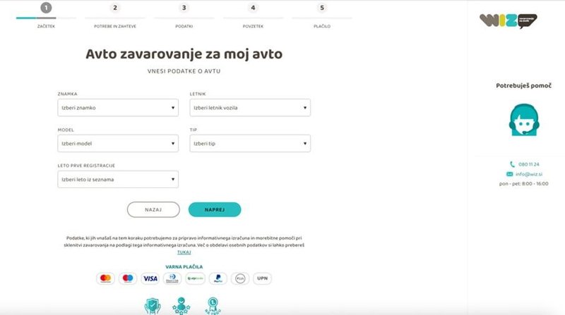 Informativni izračun zavarovanja za avto: kako do najhitrejše ponudbe pri WIZ Avto