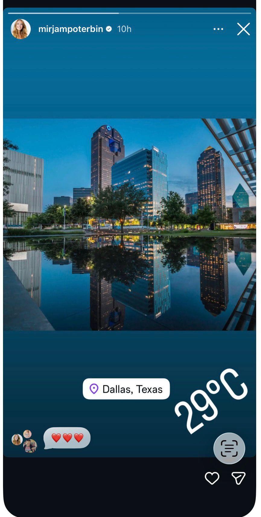 Mirjam Poterbin je na Instagramu delila utrinke iz Dallasa, mesta, kjer je Luka Dončić začel svojo NBA kariero. Na fotografijah …