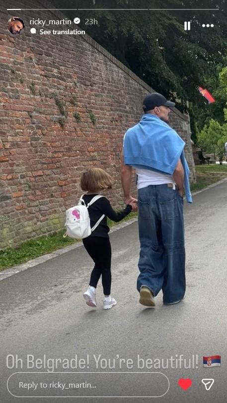 Ricky Martin s hčerko v Beogradu