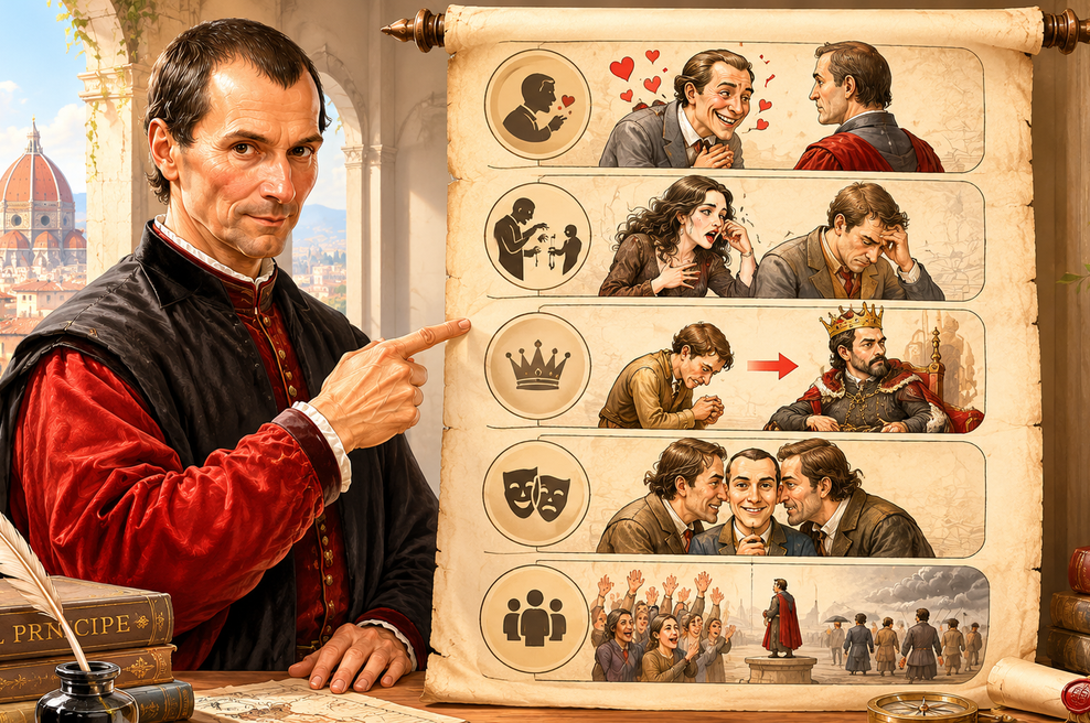 5 nevarnih ljudi, pred katerimi je svaril že Machiavelli (foto: ChatGPT, AI)