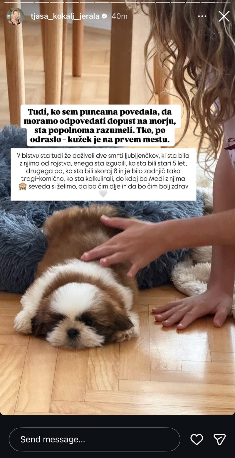 Tjaša Kokalj Jerala nov član družine pes Medi