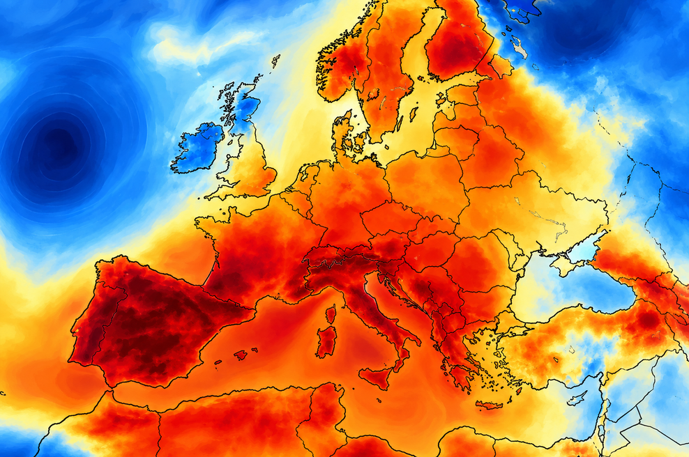 Preobrat, ki ga nismo pričakovali: Vročinska kupola se vrača, temperature pa spet do 40 °C (foto: ChatGPT, AI, Severe Wheather Europe)